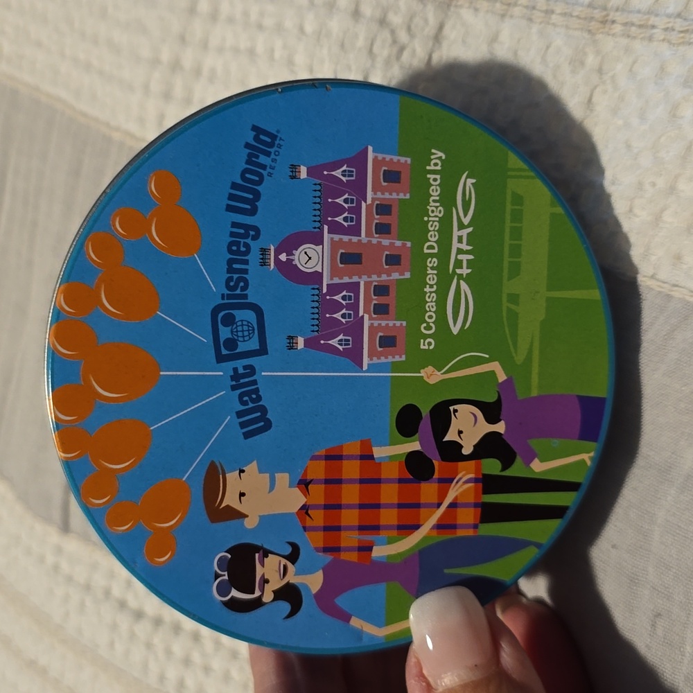 NEW WDW Vintage 4 Coasters in collectible tin purchased at  Walt Disney World